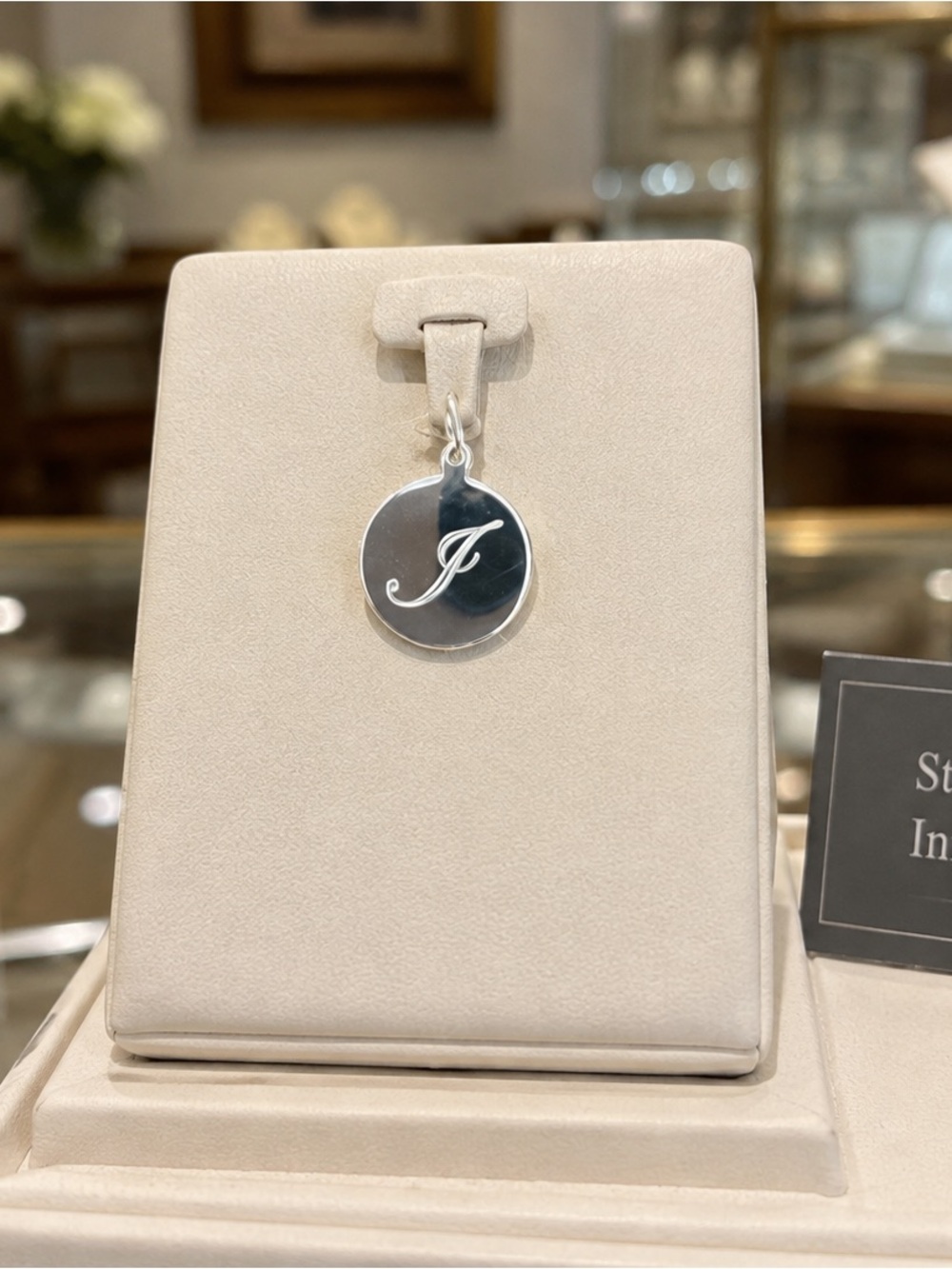 Silver Initial I Pendant Charm
